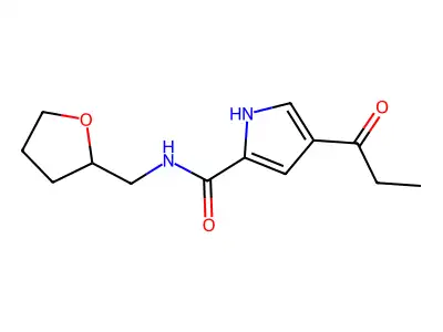 4-propionyl-N-(tetrahydro-2-furanylmethyl)-1H-pyrrole-2-carboxamide structure
