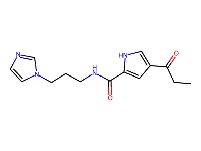 N-[3-(1H-imidazol-1-yl)propyl]-4-propionyl-1H-pyrrole-2-carboxamide structure