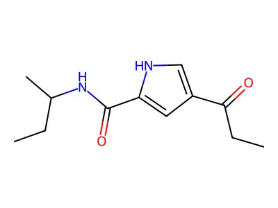 N-(sec-butyl)-4-propionyl-1H-pyrrole-2-carboxamide structure