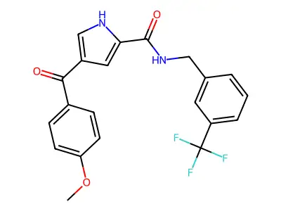 4-(4-methoxybenzoyl)-N-[3-(trifluoromethyl)benzyl]-1H-pyrrole-2-carboxamide structure