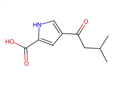 4-(3-methylbutanoyl)-1H-pyrrole-2-carboxylic acid structure