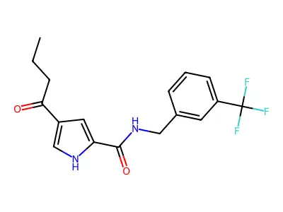4-butyryl-N-[3-(trifluoromethyl)benzyl]-1H-pyrrole-2-carboxamide structure
