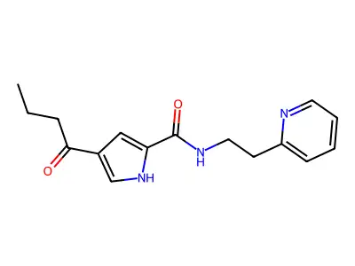 4-butyryl-N-[2-(2-pyridinyl)ethyl]-1H-pyrrole-2-carboxamide structure