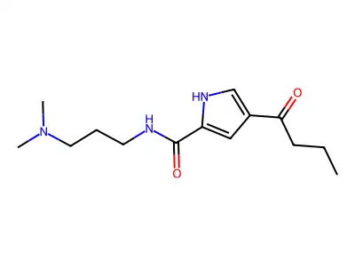4-butanoyl-N-[3-(dimethylamino)propyl]-1H-pyrrole-2-carboxamide structure