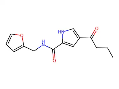 4-butyryl-N-(2-furylmethyl)-1H-pyrrole-2-carboxamide structure