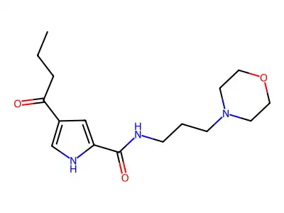4-butyryl-N-(3-morpholinopropyl)-1H-pyrrole-2-carboxamide structure