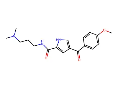 N-[3-(dimethylamino)propyl]-4-(4-methoxybenzoyl)-1H-pyrrole-2-carboxamide structure