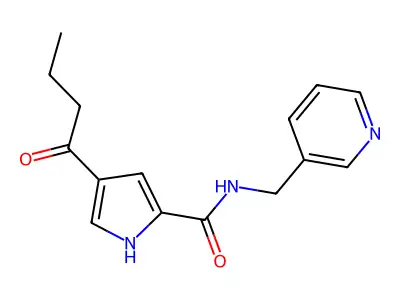 4-butyryl-N-(3-pyridinylmethyl)-1H-pyrrole-2-carboxamide structure