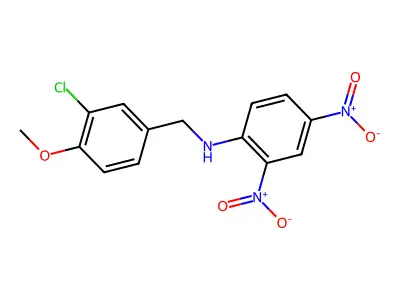 N-(3-chloro-4-methoxybenzyl)-2,4-dinitroaniline structure