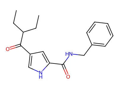 N-benzyl-4-(2-ethylbutanoyl)-1H-pyrrole-2-carboxamide structure