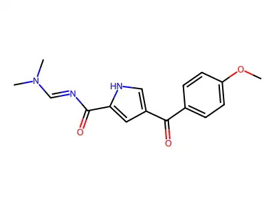 N-[(E)-(dimethylamino)methylidene]-4-(4-methoxybenzoyl)-1H-pyrrole-2-carboxamide structure