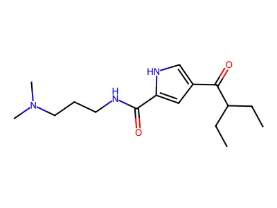 N-[3-(dimethylamino)propyl]-4-(2-ethylbutanoyl)-1H-pyrrole-2-carboxamide structure