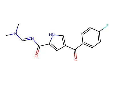 N-[(E)-(dimethylamino)methylidene]-4-(4-fluorobenzoyl)-1H-pyrrole-2-carboxamide structure