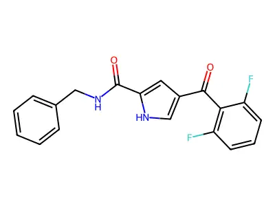 N-benzyl-4-(2,6-difluorobenzoyl)-1H-pyrrole-2-carboxamide structure