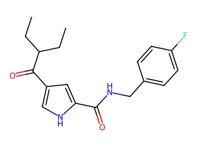 4-(2-ethylbutanoyl)-N-[(4-fluorophenyl)methyl]-1H-pyrrole-2-carboxamide structure