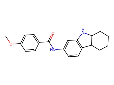 N-(2,3,4,4a,9,9a-hexahydro-1H-carbazol-7-yl)-4-methoxybenzenecarboxamide structure