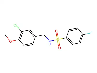 N-(3-chloro-4-methoxybenzyl)-4-fluorobenzenesulfonamide structure