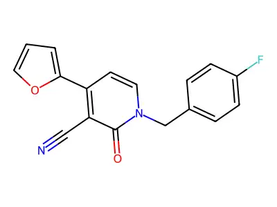 1-(4-Fluorobenzyl)-4-(2-furyl)-2-oxo-1,2-dihydro-3-pyridinecarbonitrile structure