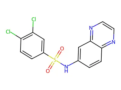 3,4-dichloro-N-(6-quinoxalinyl)benzenesulfonamide structure