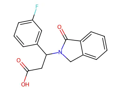 3-(3-fluorophenyl)-3-(1-oxo-1,3-dihydro-2H-isoindol-2-yl)propanoic acid structure