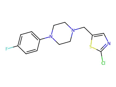 1-[(2-Chloro-1,3-thiazol-5-yl)methyl]-4-(4-fluorophenyl)piperazine structure