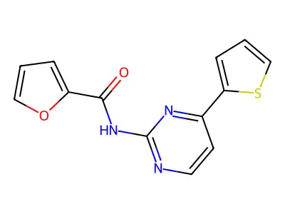 N-[4-(2-thienyl)-2-pyrimidinyl]-2-furamide structure