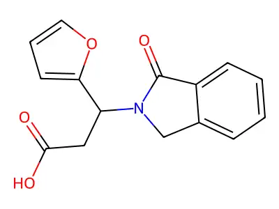 3-(2-furyl)-3-(1-oxo-1,3-dihydro-2H-isoindol-2-yl)propanoic acid structure