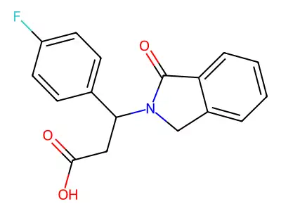 3-(4-fluorophenyl)-3-(1-oxo-1,3-dihydro-2H-isoindol-2-yl)propanoic acid structure