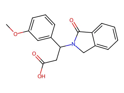 3-(3-methoxyphenyl)-3-(1-oxo-1,3-dihydro-2H-isoindol-2-yl)propanoic acid structure