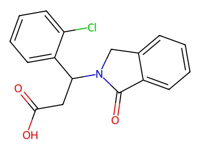3-(2-chlorophenyl)-3-(1-oxo-1,3-dihydro-2H-isoindol-2-yl)propanoic acid structure