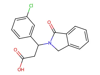 3-(3-chlorophenyl)-3-(1-oxo-1,3-dihydro-2H-isoindol-2-yl)propanoic acid structure