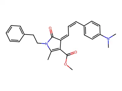 methyl 3-{(Z,2Z)-3-[4-(dimethylamino)phenyl]-2-propenylidene}-5-methyl-2-oxo-1-phenethyl-1,2-dihydro-3H-pyrrole-4-carboxylate structure