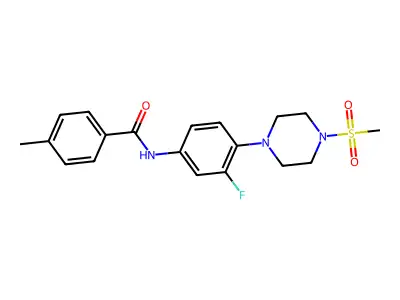 N-{3-fluoro-4-[4-(methylsulfonyl)piperazino]phenyl}-4-methylbenzenecarboxamide structure