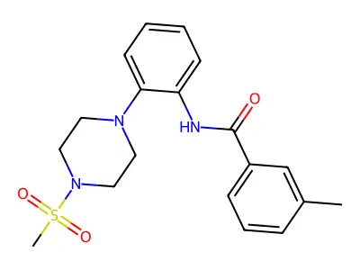 3-methyl-N-{2-[4-(methylsulfonyl)piperazino]phenyl}benzenecarboxamide structure