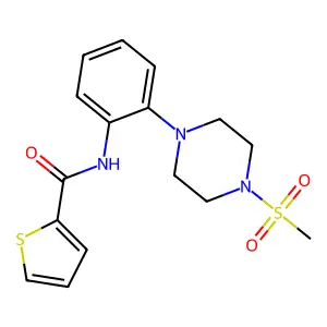 N-{2-[4-(methylsulfonyl)piperazino]phenyl}-2-thiophenecarboxamide structure