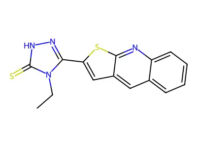 4-ethyl-5-thieno[2,3-b]quinolin-2-yl-4H-1,2,4-triazole-3-thiol structure