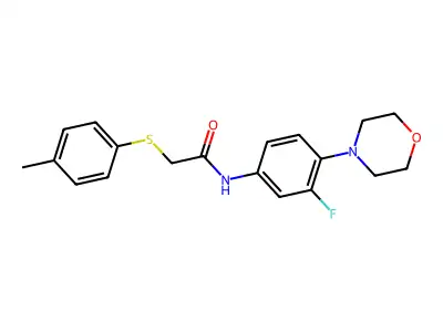 N-(3-fluoro-4-morpholinophenyl)-2-[(4-methylphenyl)sulfanyl]acetamide structure