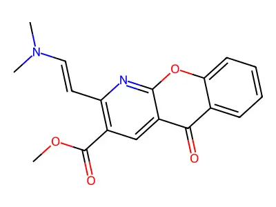 ethyl 2-[2-(dimethylamino)vinyl]-5-oxo-5H-chromeno[2,3-b]pyridine-3-carboxylate structure