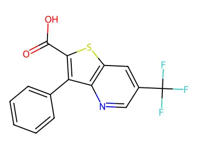 3-Phenyl-6-(trifluoromethyl)thieno[3,2-b]pyridine-2-carboxylic acid structure