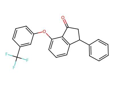 3-Phenyl-7-[3-(trifluoromethyl)phenoxy]-1-indanone structure