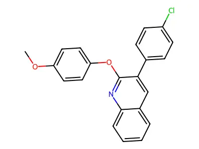 3-(4-Chlorophenyl)-2-(4-methoxyphenoxy)quinoline structure