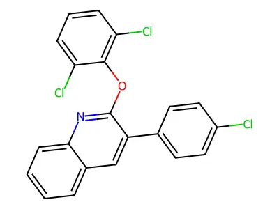 3-(4-Chlorophenyl)-2-(2,6-dichlorophenoxy)quinoline structure