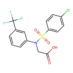 2-[[(4-Chlorophenyl)sulfonyl]-3-(trifluoromethyl)anilino]acetic acid structure