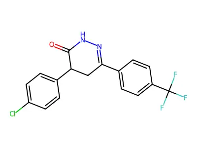 4-(4-chlorophenyl)-6-[4-(trifluoromethyl)phenyl]-4,5-dihydro-3(2H)-pyridazinone structure
