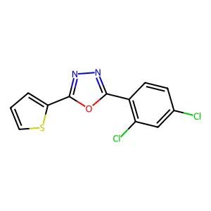2-(2,4-Dichlorophenyl)-5-(2-thienyl)-1,3,4-oxadiazole structure