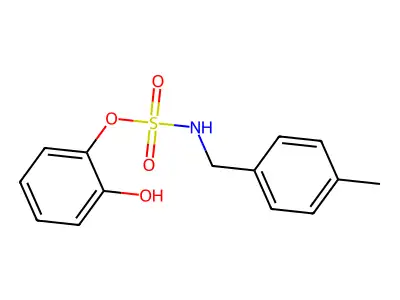 2-hydroxyphenyl-N-(4-methylbenzyl)sulfamate structure