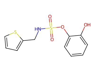 2-hydroxyphenyl-N-(2-thienylmethyl)sulfamate structure