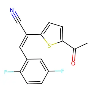 2-(5-Acetylthiophen-2-yl)-3-(2,5-difluorophenyl)prop-2-enenitrile structure