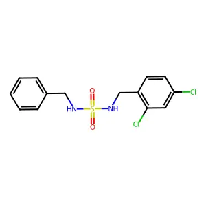 N-benzyl-N'-(2,4-dichlorobenzyl)sulfamide structure