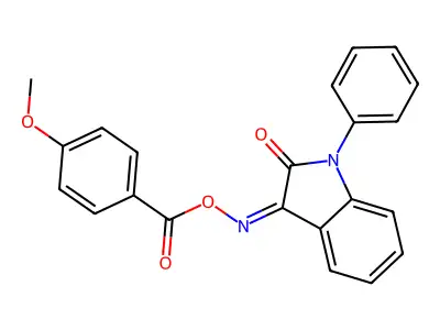 [(3Z)-2-oxo-1-phenyl-2,3-dihydro-1H-indol-3-ylidene]amino 4-methoxybenzoate structure